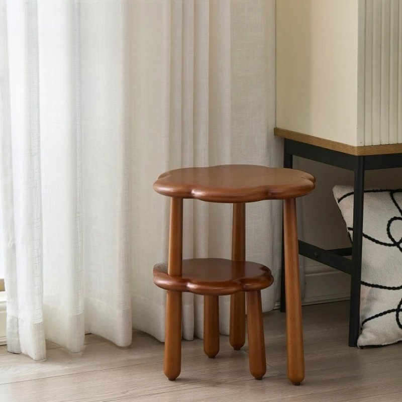 Solid wood ladder stool, foldable, household, creatively thickened, multi-functional footstool
