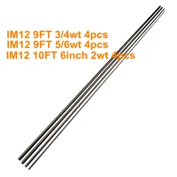 Nano Carbon Fiber Fly Rod Blanks Fast Action Repair DIY Building IM12, 9 ' 0'', 10 '6'', LW2, 3, 4, 5 Transparent /Matte Brown