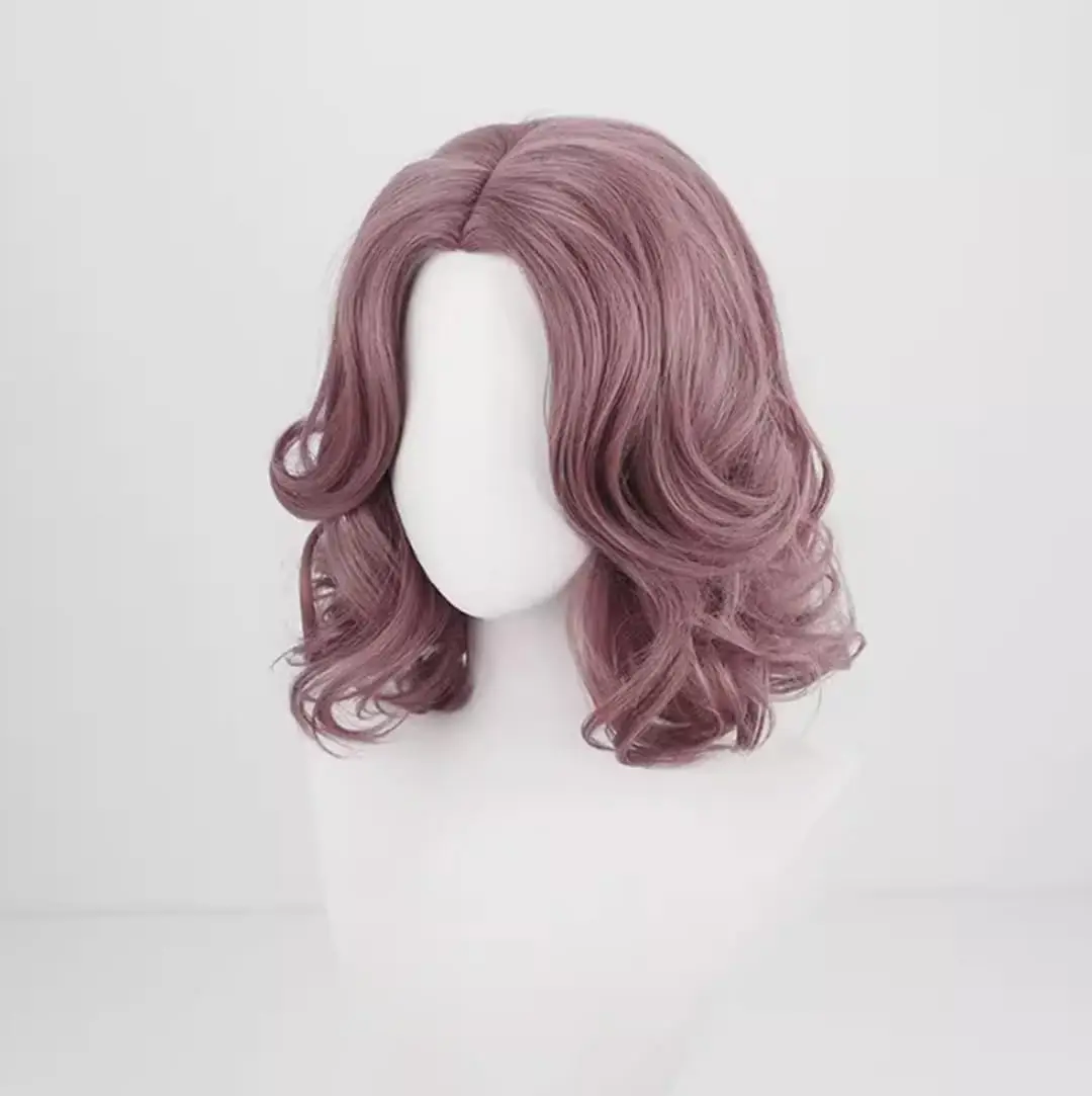 Anime Cosplay  Ring Melina Wig Dark Pink Curly Wig for Women Anime Party Wig