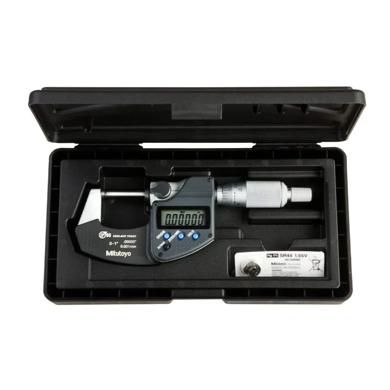 293-340-30 Digital Micrometer, 0-1" (0-25.4mm) Range, 0.00005" (0.001mm) Resolution,  Meets IP65 Specifications