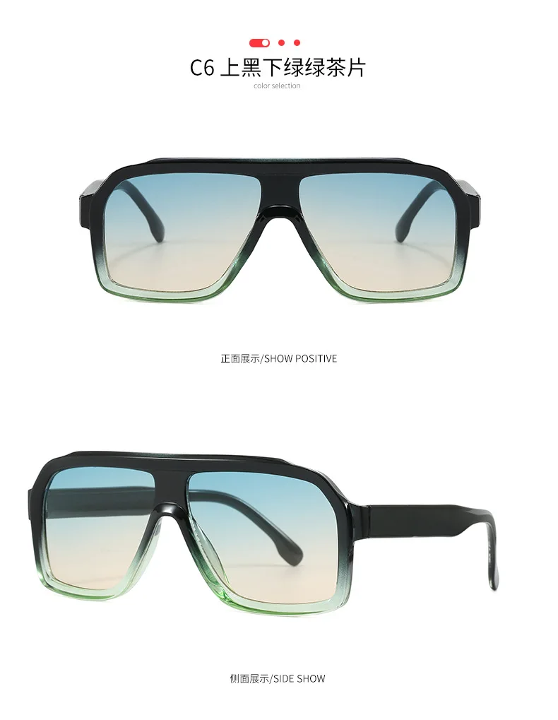 Neue Pilot Vintage Quadratische Sonnenbrille für Damen und Herren Rechteckige Sonnenbrillen Weibliche Brillen Sonnenbrillen für Männer und Frauen – Detail 11