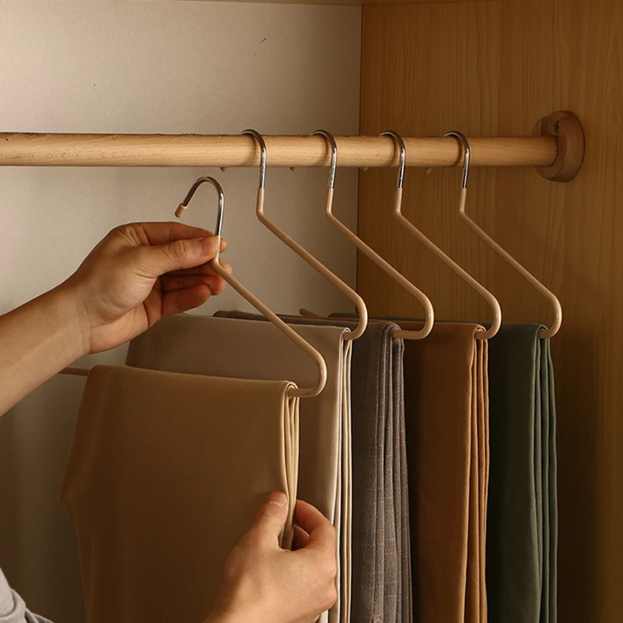 5PCS/ Pants Rack Household Stainless Steel Non-slip Non-trace Hanging Pants Clip Special Hanger Storage Device