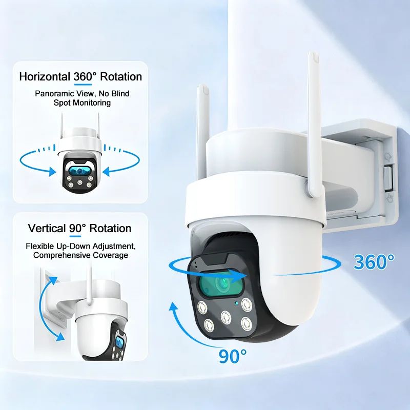4G LTE Solar Security Camera 5MP 2K Outdoor Wireless CCTV Camera 360° PTZ Battery PIR Motion Detection Waterproof Surveillance