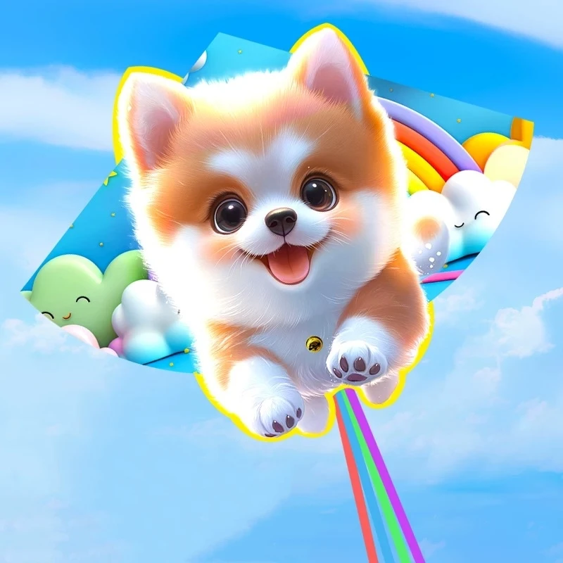 Cachorros voladores para niños, juguetes profesionales, varillas para jugar al aire libre, playa, pipas, animales, nailon, viento, mini pipas, fábrica crom