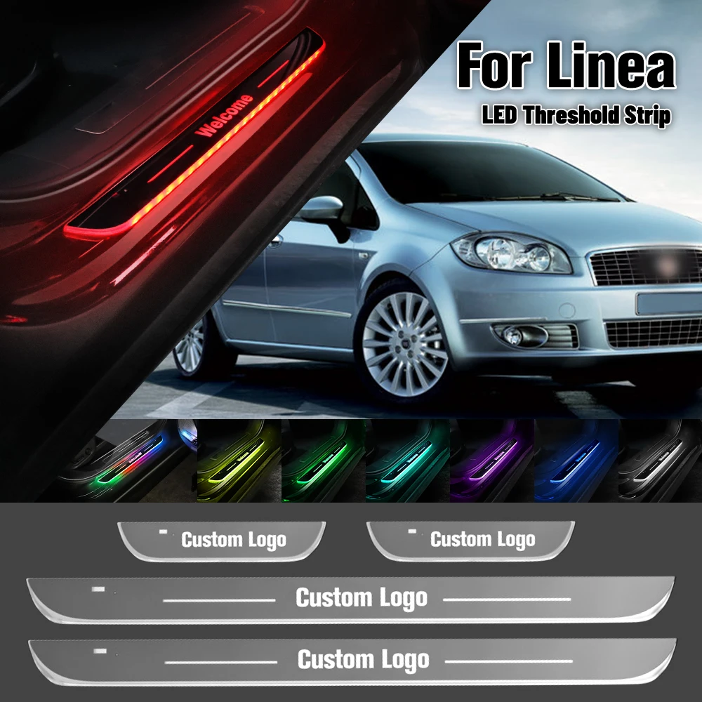 For Fiat Linea 2007-2015 Car Door Sill Light Customized Logo LED 2011 2012 2013 2014 Welcome Threshold Pedal Lamp Accessories