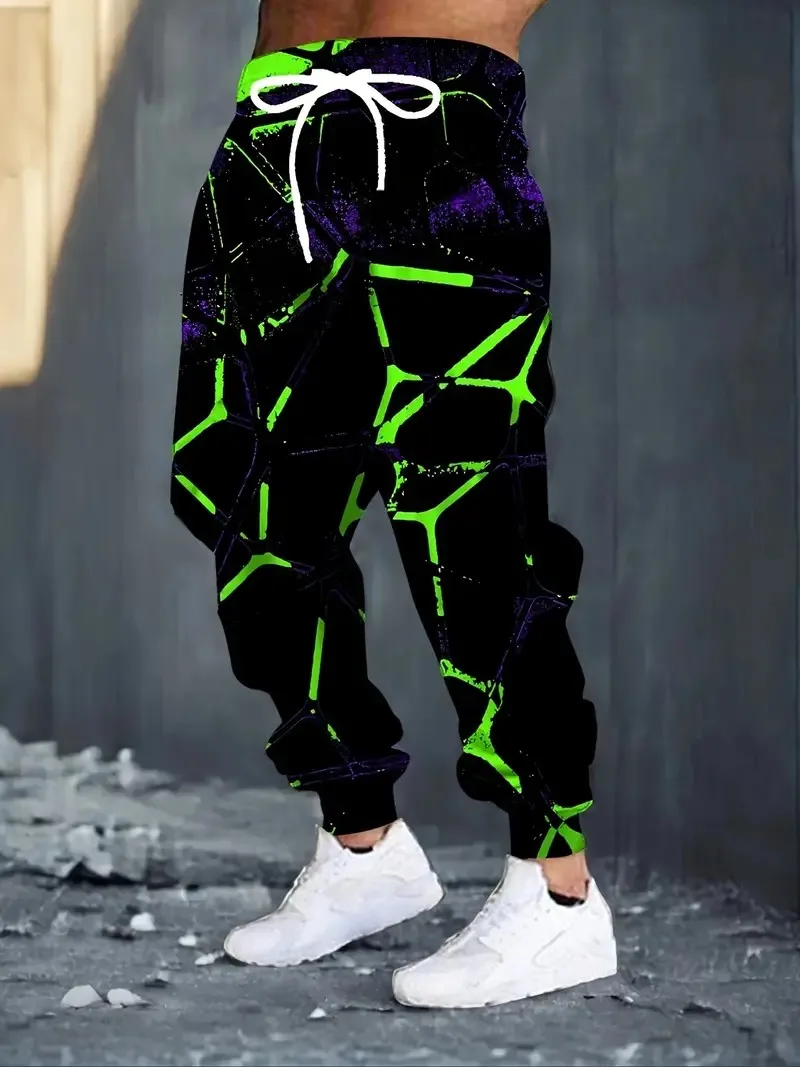 

New Spring and Autumn 2025 leisure roller skating 3D printed pattern comfortable and soft outdoor men's trousers