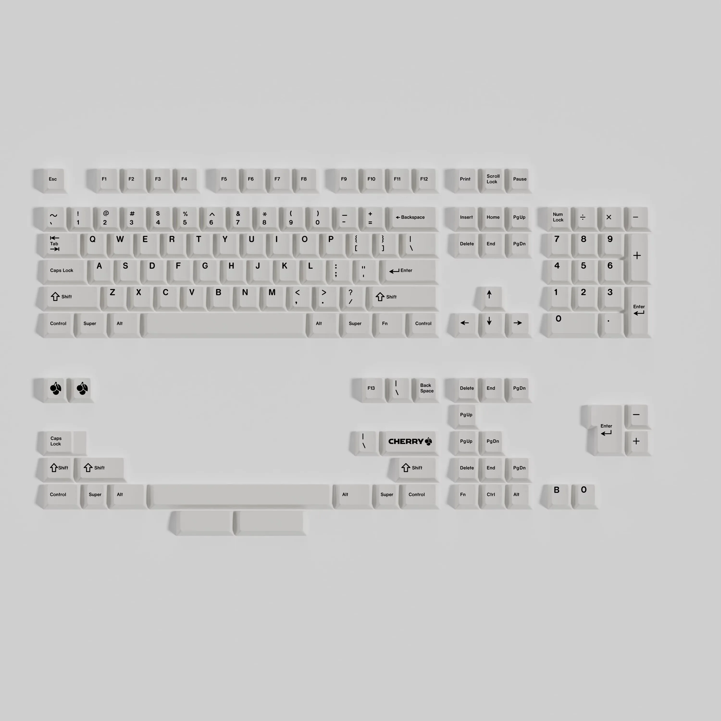 Imagem -03 - Conjunto Ws1 Branco Keycaps 2048 Alice Gmk Fro.yo Lbb Pbow Azerty Honra Francesa Irritado Redactado Rbgw Chave Bonés Cereja Perfil Keycap 1