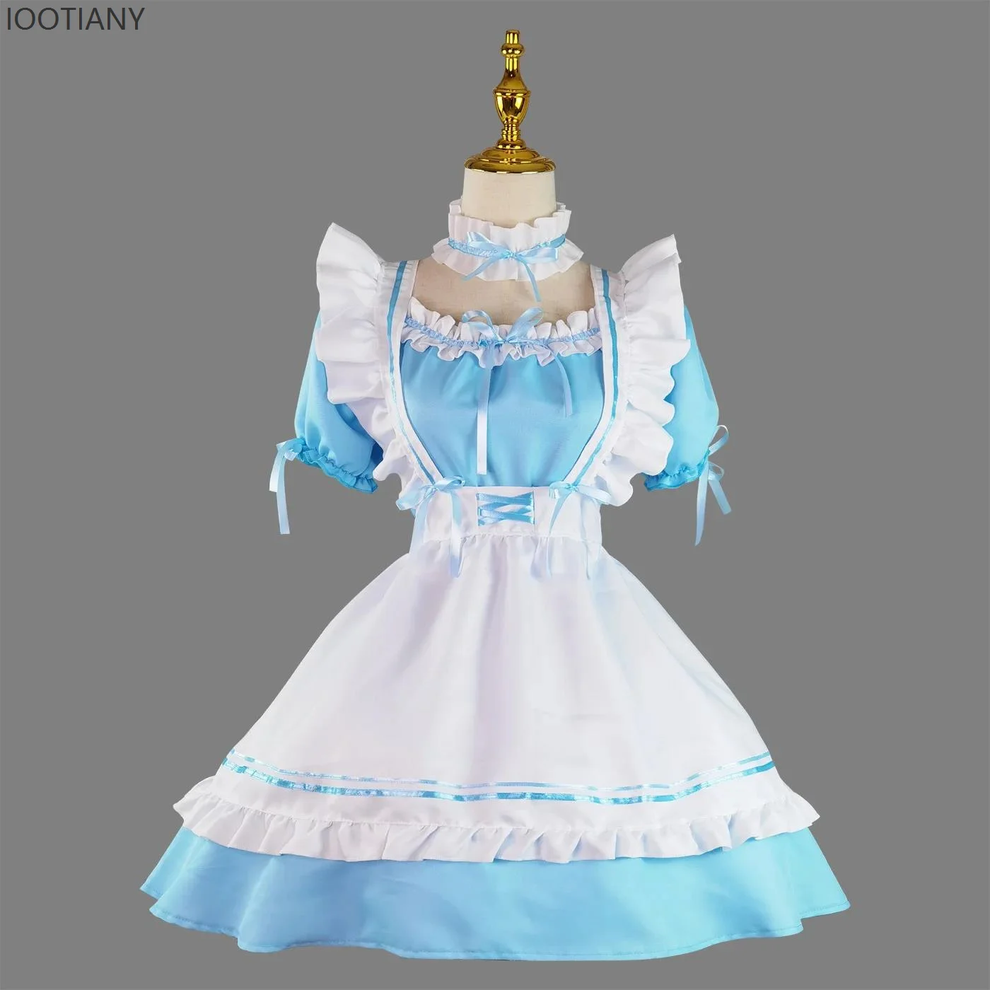 Halloween Anime Gothic Lolita Maid Cosplay Costume Women Cute Lolita Dress Sexy French Apron Uniform Stage Performance Costume