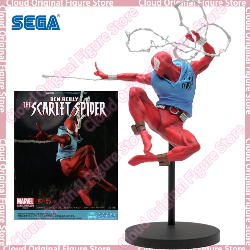 

In Stock 100% Original SEGA ACT CUT SCARLET SPIDER SPIDER-MAN Decoration Figure Action PVC 18cm Model Collection Hobby