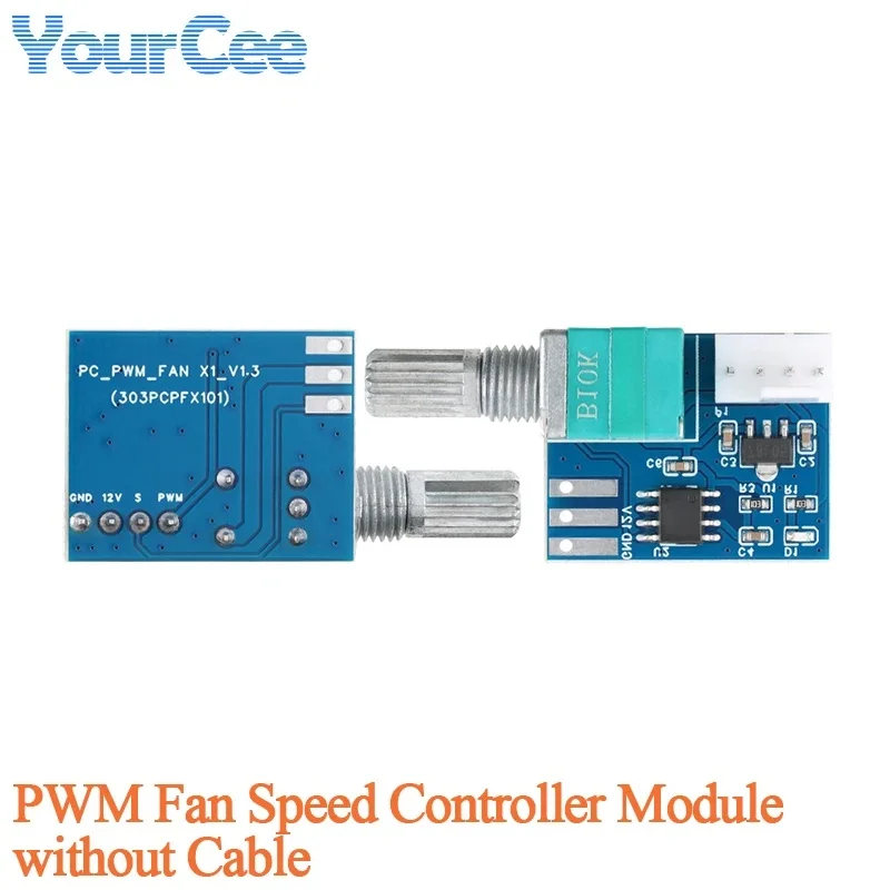 5pcs/1pc 12V Single Channel PWM Fan Speed Controller Module with Cable PWM Speed Control Computer Case Fan Module