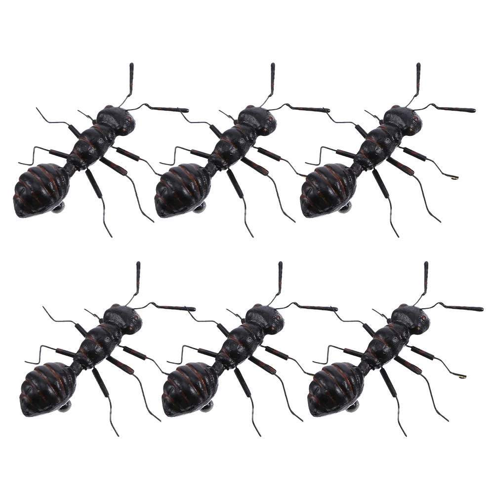 

6pcs Ants Decor Mini Simulation Ant Cute Insect Ornament For Indoor Garden Home Desktop Scene Ant Garden Decor Layout