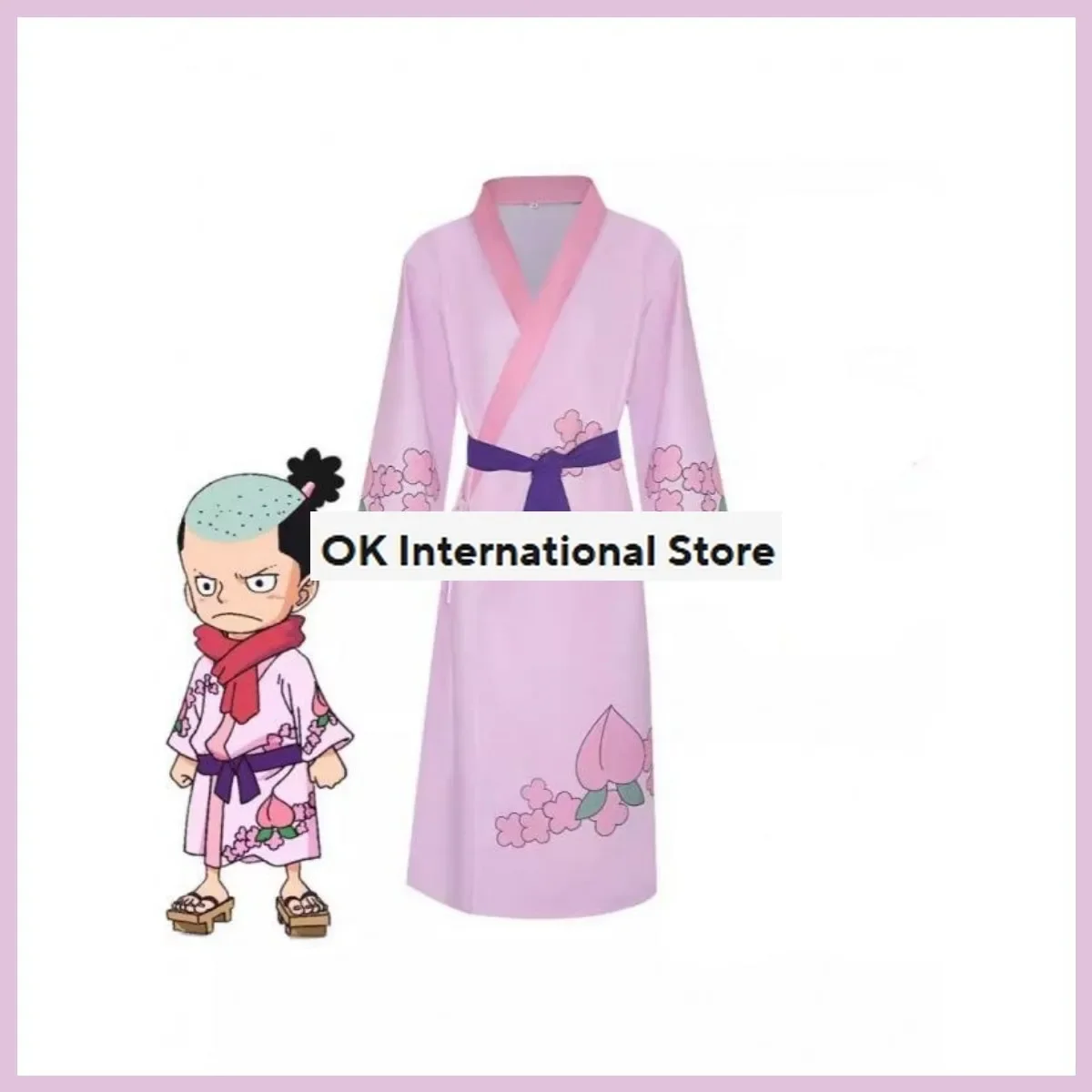 Anime Kozuki Momonosuke Cosplay Costume Wano Kuni pays enfance japonais rose Kimono Robe homme noël Halloween Costume