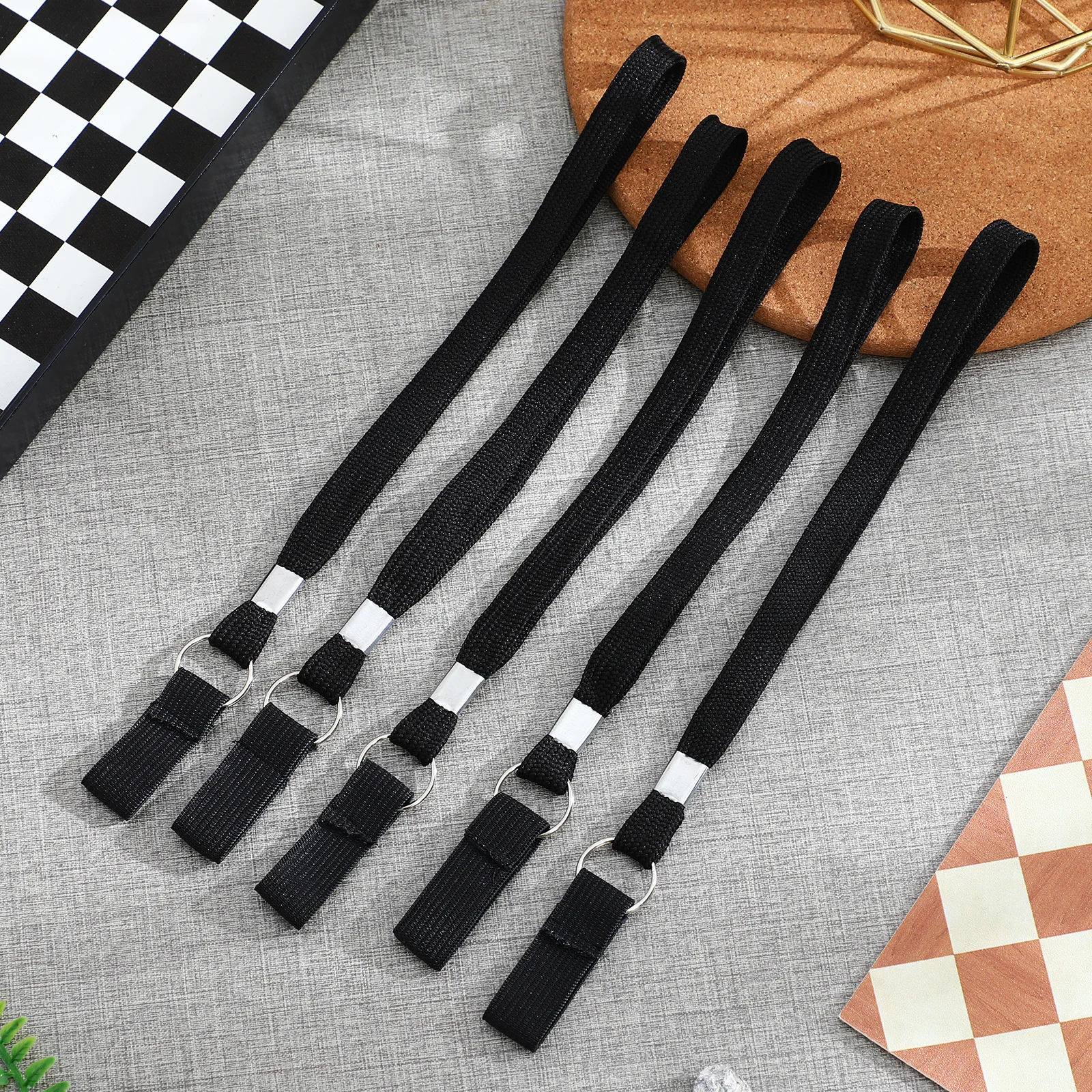 

5pcs Wrist Straps For Walking Canes Black Hand Wristband Crutch Cane Ropes For Hiking Trekking Pole Anti-Lost Cane Lanyard Strap