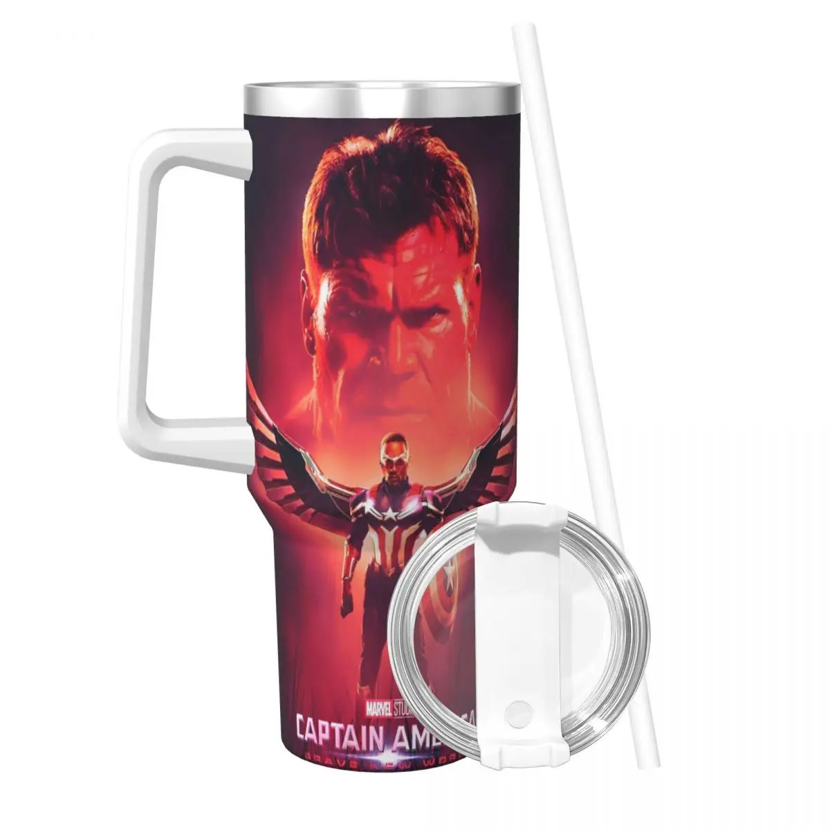 Captain America 4 Stainless Steel Tumbler brave new world Camping Car Mugs 40oz Thermal Cups Portable Hot Drinks Water Bottle