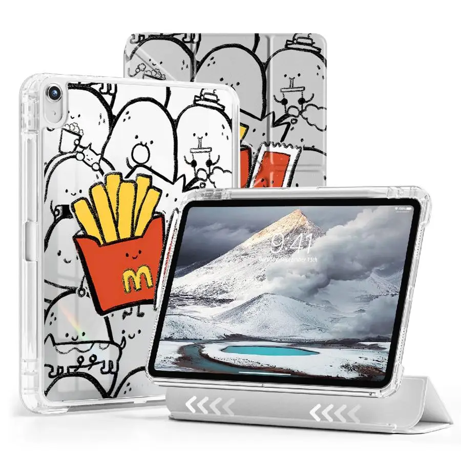 Creative French Fries Brothers Tablet Case For iPad Pro 2025 Air 4 5 M3 M2 M4 11inch 11th 10th 9th 8th 7th 12.9inch Mini 6 7