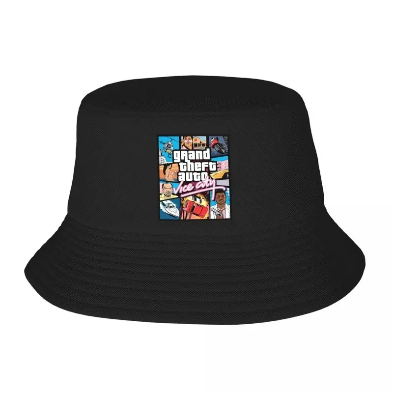 Custom Adventure Game Grand Theft Auto Collage Bucket Hat Women Men Fashion Summer Beach Sun GTA Fisherman Cap