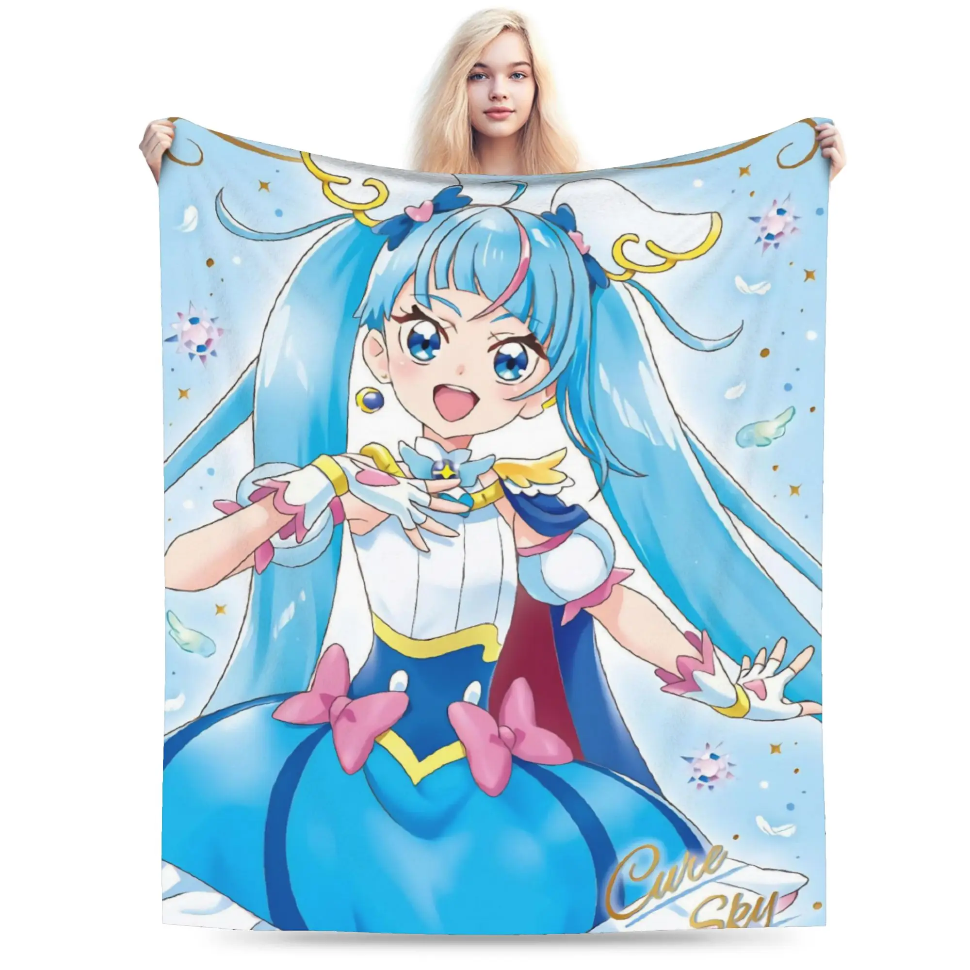 Soaring Sky Pretty Cure Merch Blanket Ultra Soft  Throw Blankets for Sofa 50x60 Inches Multiple Sizes Throws And Blankets
