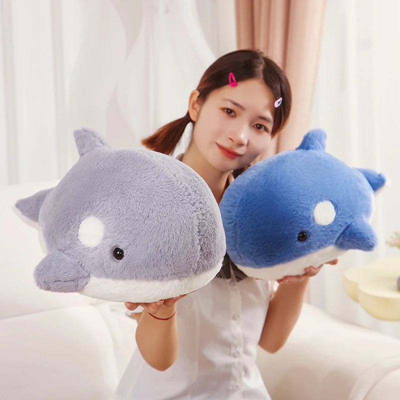 

35/45cm Cute Round Orca Plush Doll Pillow Super Soft Cartoon Marine Animal Whale Plush Toy Soothing Gift