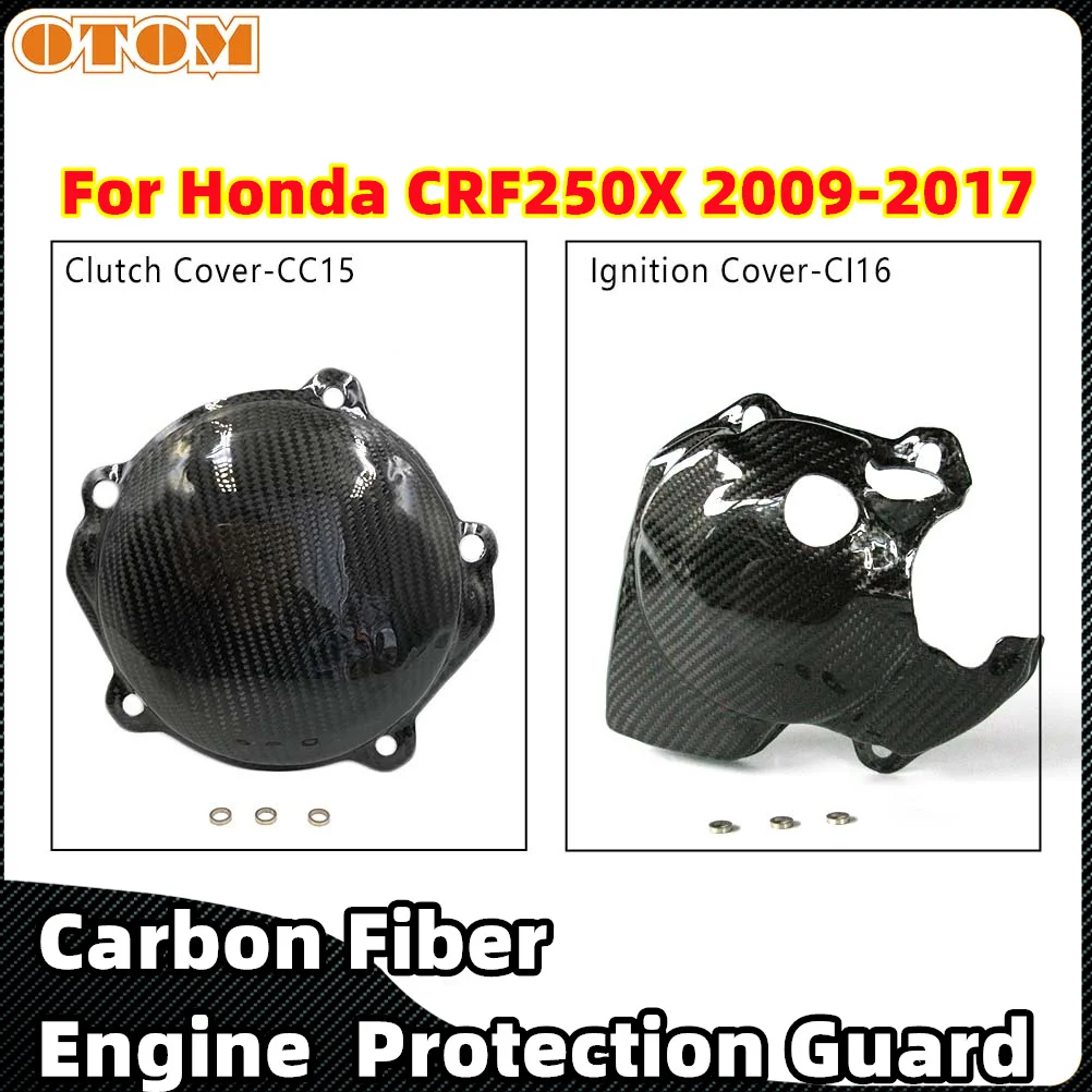 

OTOM Dirt Bike Motorcycle Engine Stator Ignition Clutch Cover Case Guard Black For Honda CRF250X 2009-2017 CRF250R CRF 250R 2009