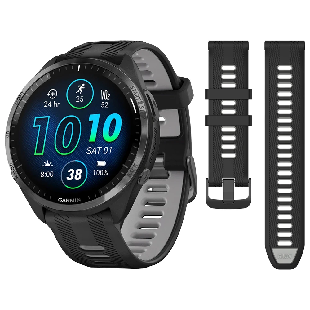 لينة اثنين من لهجة الرياضة سيليكون حزام (watch) ساعة ل Garmin Forerunner 965 955 الشمسية 945 LTE 935 745 22 مللي متر حزام استبدال حزام الساعات