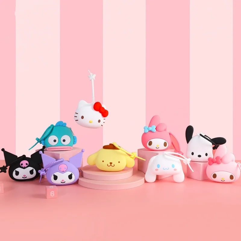 Sanrio กระเป๋าสตางค์ Kuromi Hello Kitty Cinnamoroll กันน้ำ dompet koin หูฟังบลูทูธกระเป๋าของเล่นจี้เมโลดี้ของฉันของขวัญเด็กเล็กเด็กผู้หญิง