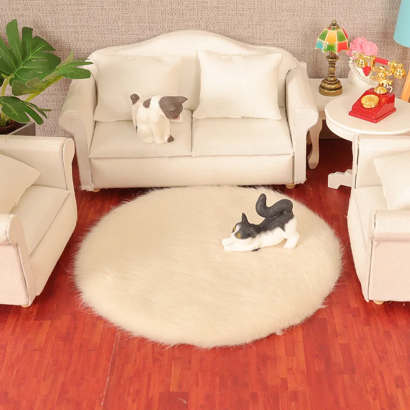 1Pcs Dollhouse 1/12 Miniature Simulation Carpet Living Room Sofa Mat Sand Table Scene Model Decoration Mini Ornaments