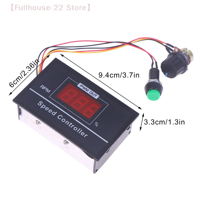【MAX-22】DC 6-60V 6V 12V 24V 48V 30A Digital Display PWM DC Motor Speed Controller Regulator Motor  W/ Start Stop Switch