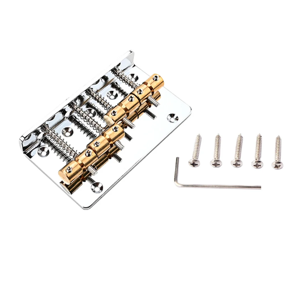 

1 set Metal Bass Bridge Saddle Set Durable Guitar Accessory For Electric Bass Replacement Luthier Tool Musical Instrument Parts