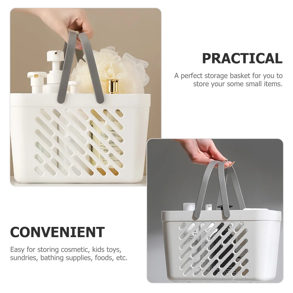 سلة حمام مجوفة منظم تخزين بلاستيكي للحمام والمطبخ والسفر وحامل الخضروات والفواكه المحمول