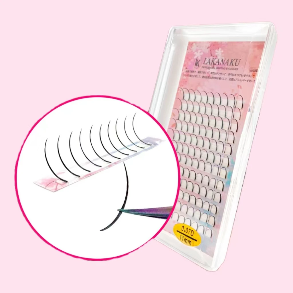 Lakanaku Spike Lashes Fairy Eyelashes Extension 3D A/M Shape False Eyelashes Extension Natural Self Grafting 0.07 CD Curl