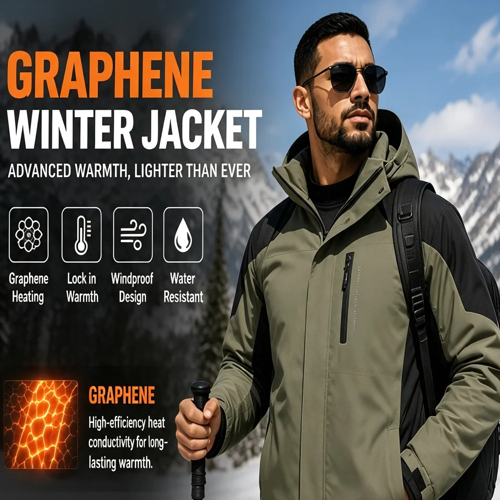 Winter Men's Warm Hooded Parkas Coats Outdoor Men Ski Windbreaker Waterproof Coats Classic Men Thermal Windbreaker Padded Jacket