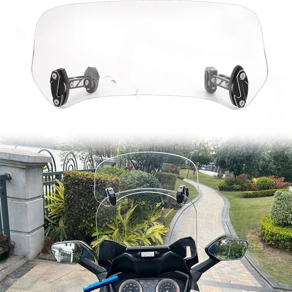 Motorcycle modification accessories heightened windshield universal heightened front windshield adjustable deflector CNC bracket