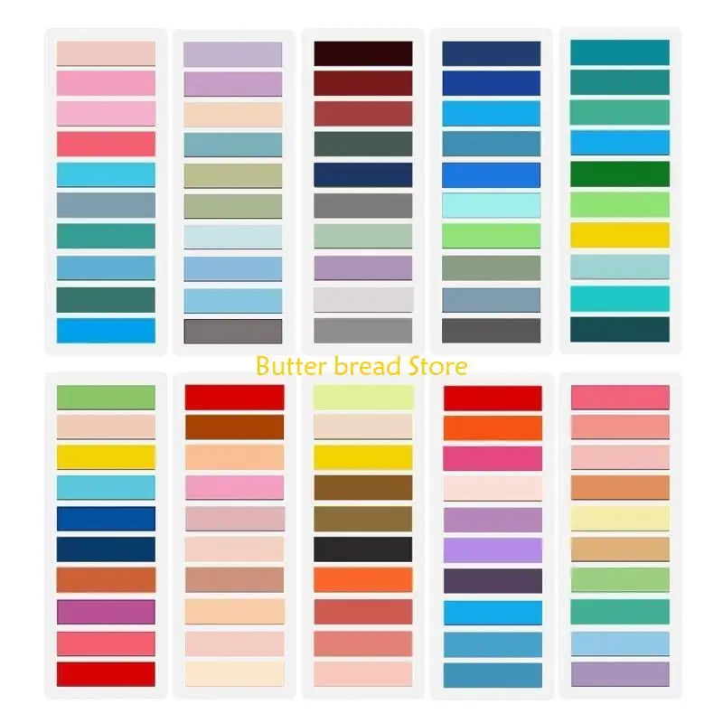 W89C 2000-4200Pcs Colorful Index Label with Binder Ruler Adhesive Index Tabs
