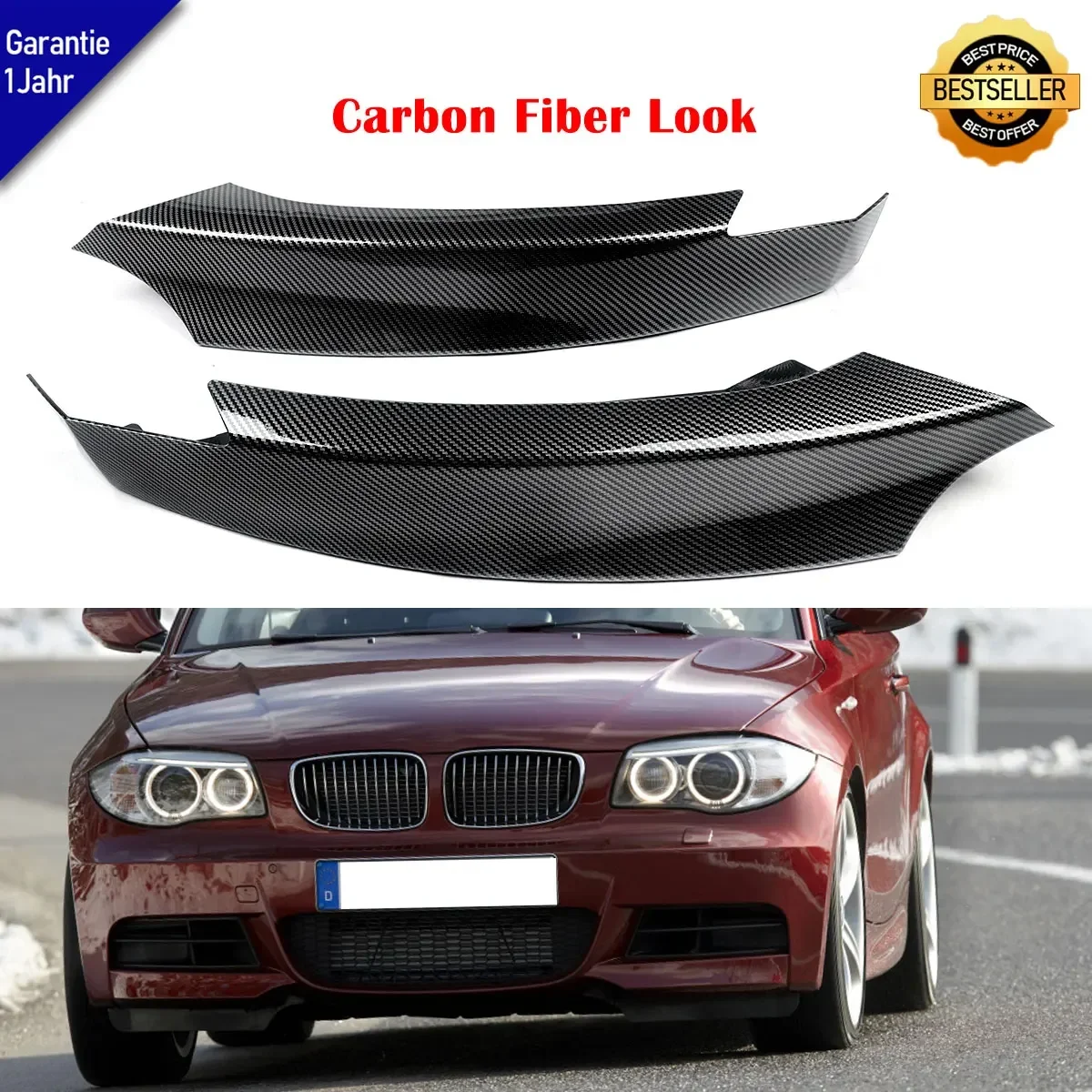 MAGICKIT 2X Front Bumper Corner Splitter Carbon Fiber Look For BMW 1Series E82 135i 120i M Sport CAR Accessories ABS