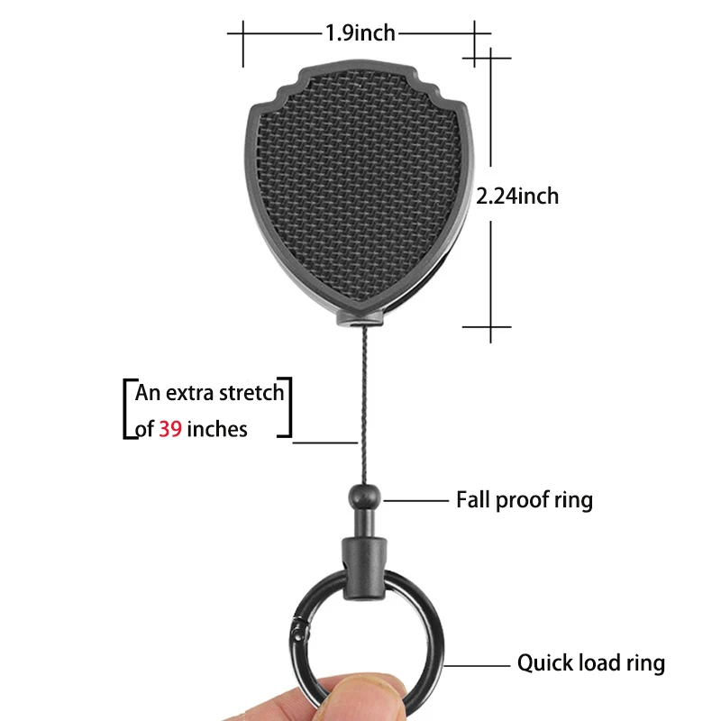 Special Pie Shooting Timer, Retractable M1A2-F Shot Timer Chain, Heavy Duty with Belt Clip, 39 in