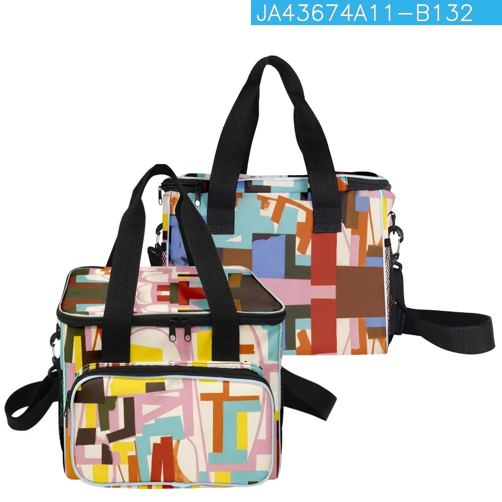 Classic Popular Cool picnic Crossbody Abstract patterns More Big Lunch Bag 3D Print Thermal insulation Food Handbags Ice Bags