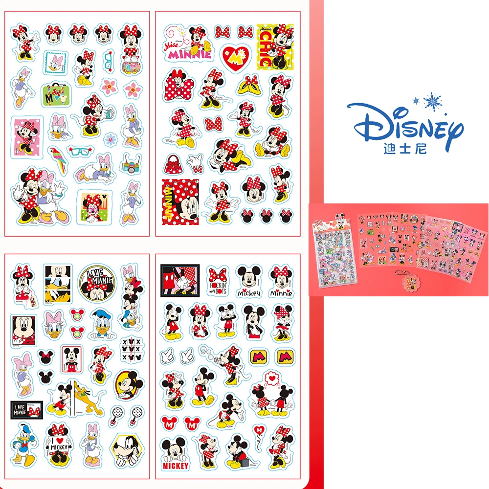 4 Stück Disney Cartoon Mickey Mouse gefroren Prinzessin Aufkleber für Kinder Spielzeug Kawaii Anime Aufkleber Briefpapier Laptop Dekoration Aufkleber