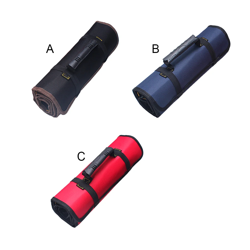 손잡이가 있는 옥스포드 천 방수 렌치 보관 가방, 전문 검은색 도구 정리함 접이식 포켓 액세서리