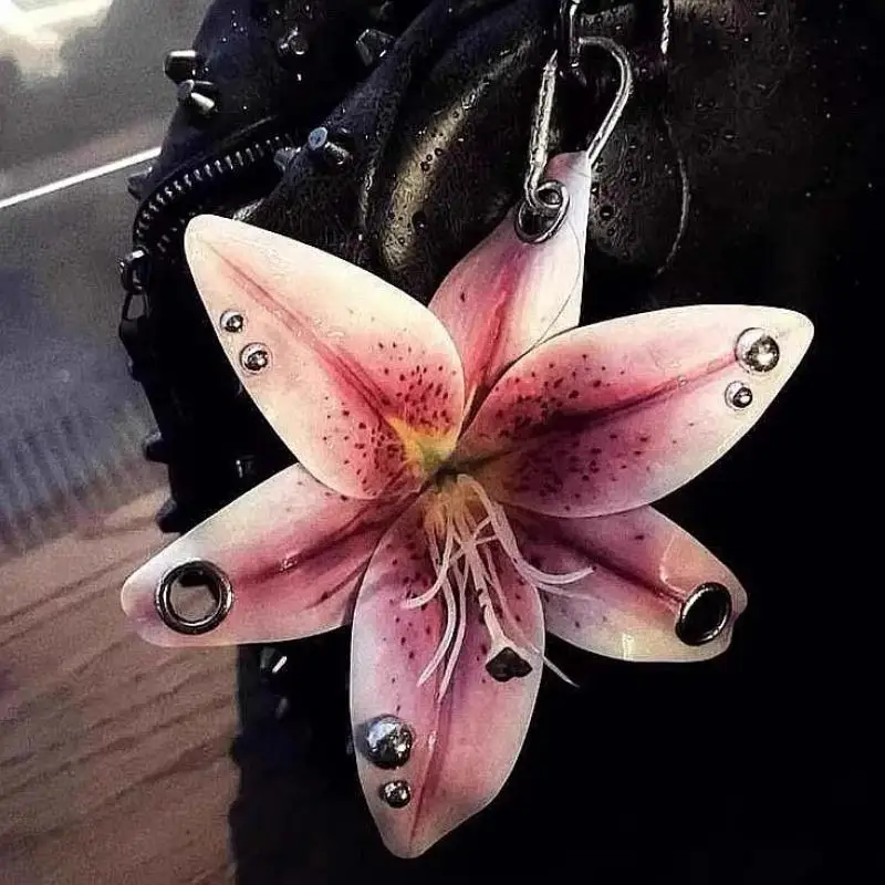 Exquisite Phalaenopsis Orchidee Lilie Schlüsselbund Kreative Simulation Blume Tasche Anhänger Mode Rucksack Dekoration Zubehör Geschenke