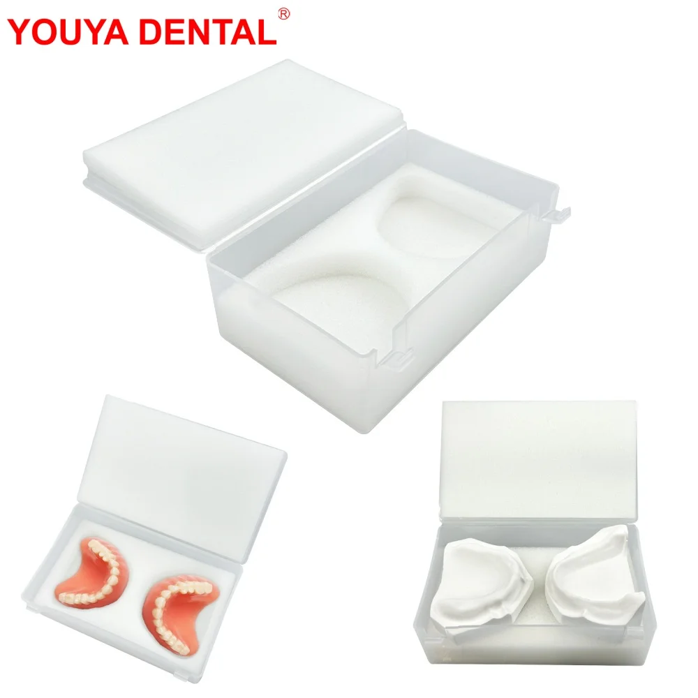 

2pcs Denture Storage Boxes With Foam Sponge Dentist Clinic Dental Implant Storage Case Plastic Tooth Box Dentistry Materials