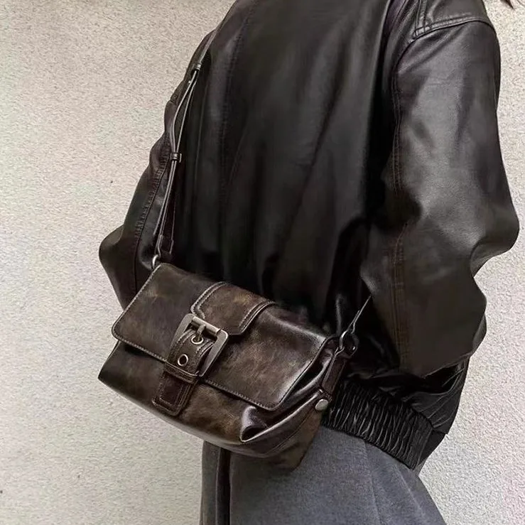 Bolso Retro de cuero PU para mujer, bandolera informal de un solo hombro, de alta calidad, novedad de 2024