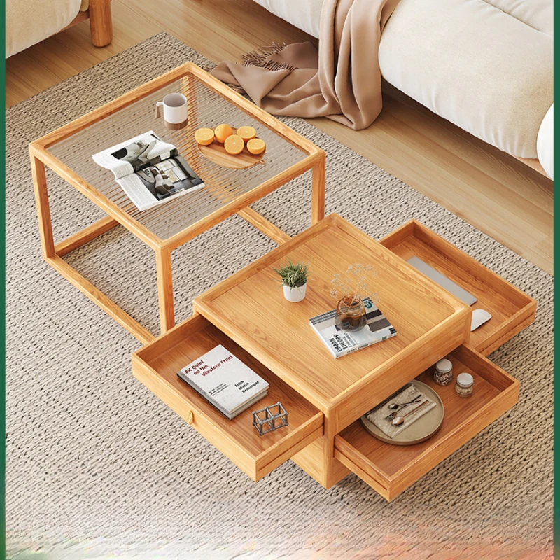 

Square combination coffee table simple movable storage coffee table combination