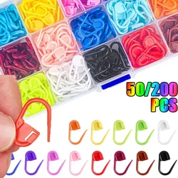 50/200Pcs Multicolor Mini Resin Clip Locking Plastic DIY Sewing Sweater Needle Tools Stitch Markers Knitting Marking Pins Hooks