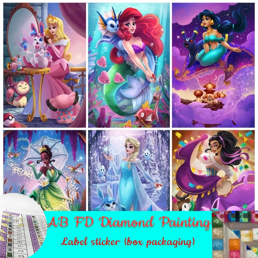 

Diamond Art Disney Princess AB FD Алмазная картина Полная дрель Наборы для вышивки крестом с изображением домашних животных Мозаика DIY Ремесла Девушка Наклейка этикетка