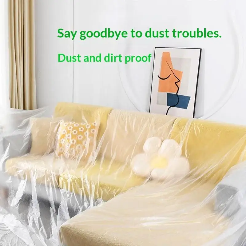 Disposable Furniture Dust-proof Films Self-adhesive Cabinet Dust Cover Cuttable Cabinet Protective Covers Masking Film