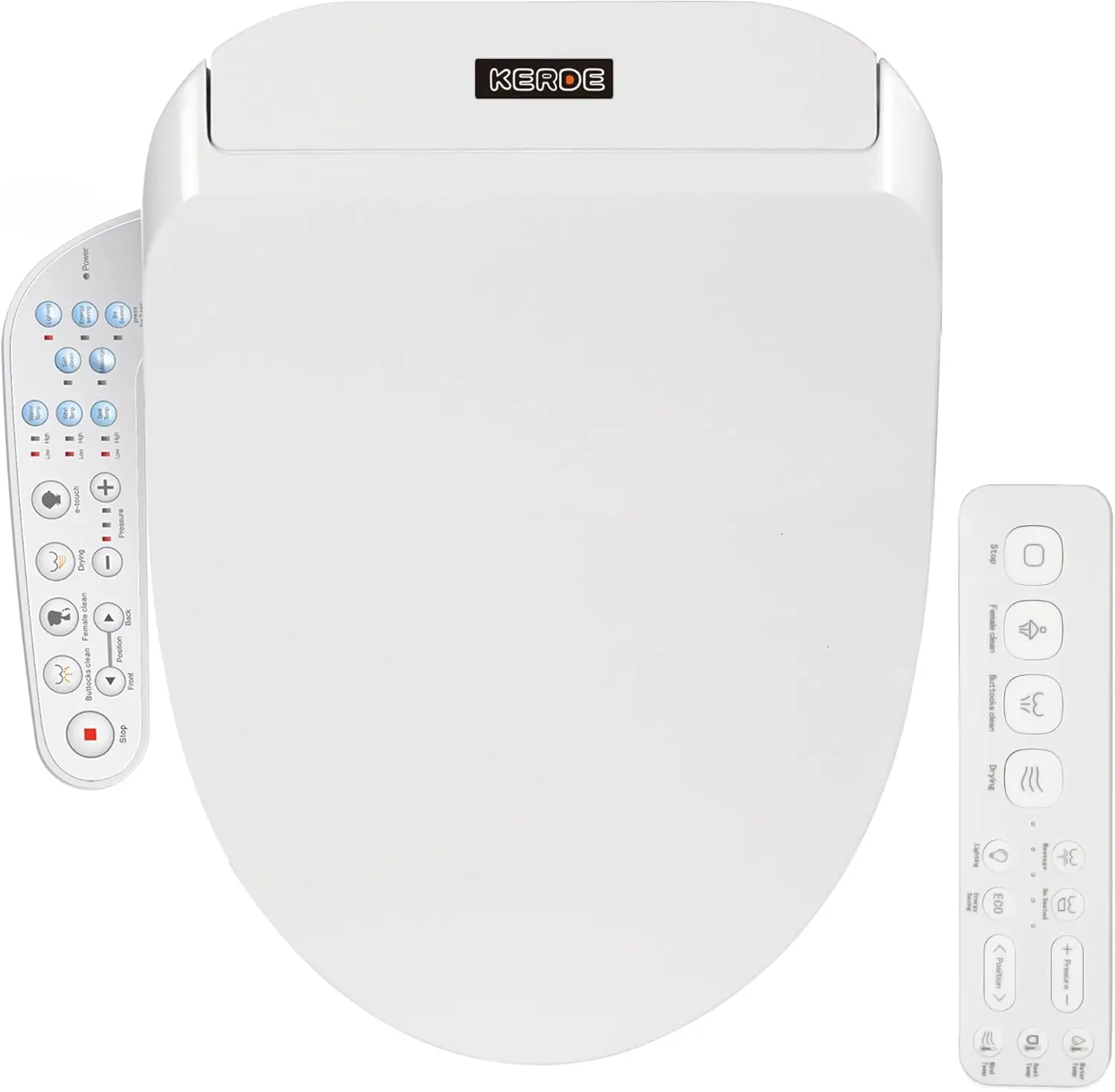 

Electric Bidet Toilet Seat with Warm Water Wash, Heated Seat, Air Dryer, LED Light for Elongated Toilets