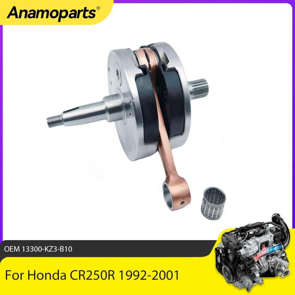 High Performance Crankshaft Assembly For Honda CR250R 1992-2001 13300-KZ3-B10 Motor Engine Parts Connecting Rod Shaft Bearing