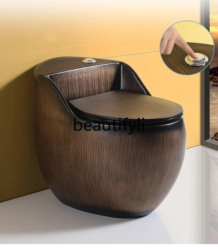 

New wood grain toilet, stone grain toilet ceramic creative personality color, toilet water saving and high impulse