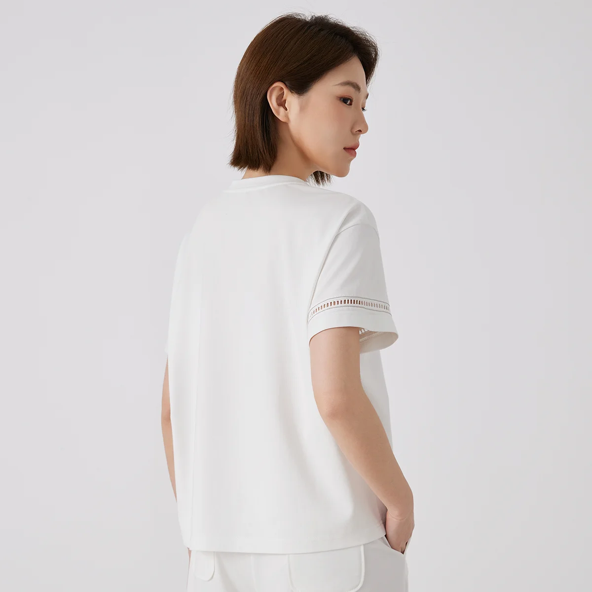 Pop KW9513248 Women's Hooded Round Neck T-shirt Short Sleeve High-Quality Mixed Cotton Comfortable Fashionable Casual Top