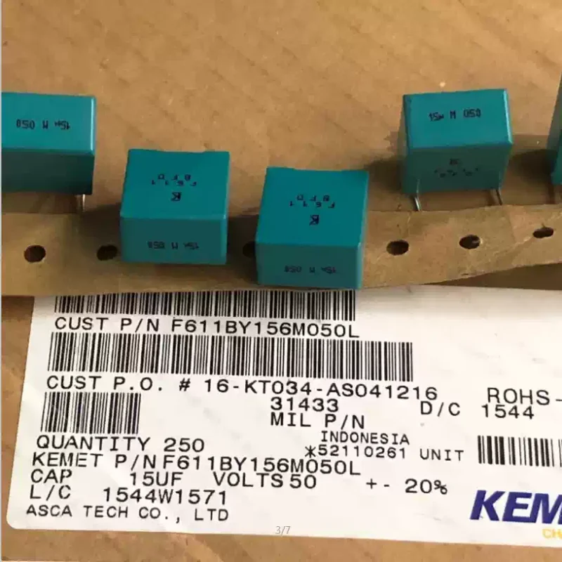 10PCS Original box KEMET F611BY156M050L 15UF 50V fever divider film capacitor from the United States
